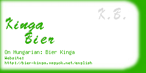 kinga bier business card